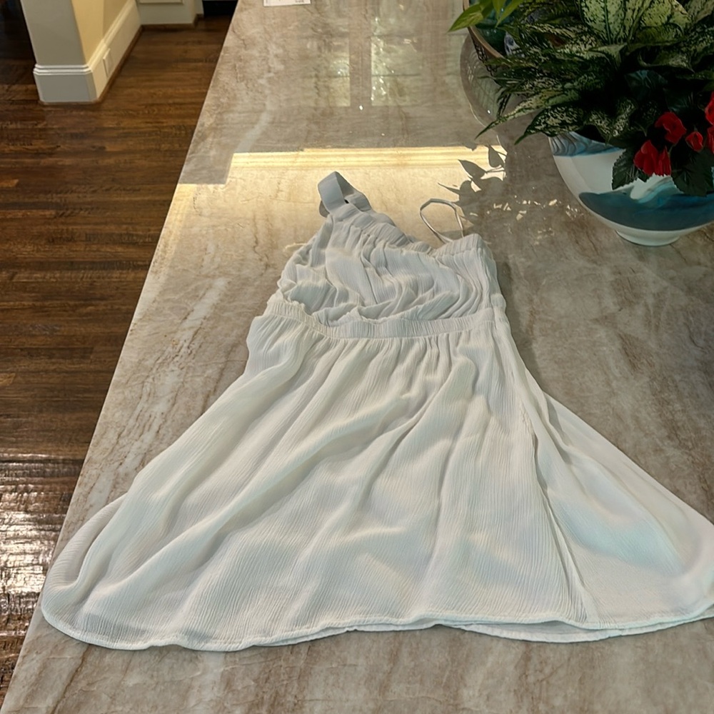 Abercrombie one-shoulder mini dress in white size small.